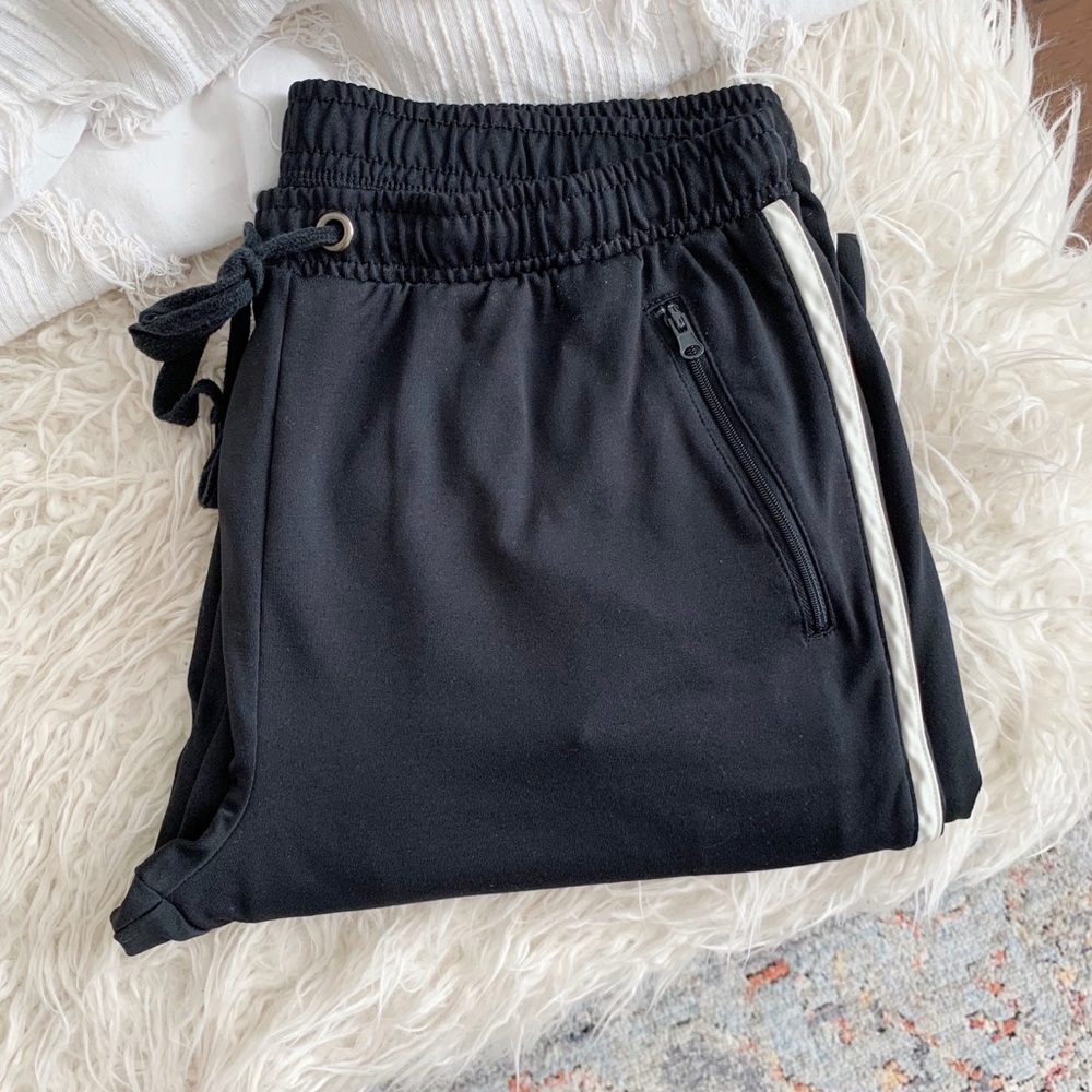 Aerie Black & White Stripe Track Pants